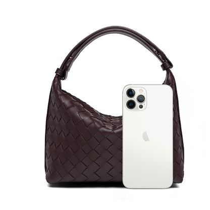 2025 Bag Autumn Women's popular Premium Soft Weaving Handbag Niche Leisure Travel Practical Textured Pillow Bag