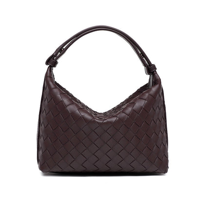2025 Bag Autumn Women's popular Premium Soft Weaving Handbag Niche Leisure Travel Practical Textured Pillow Bag