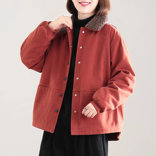 popular winter new Korean version fashionable age reduction Popular loose large size meat covering lamb wool retro velvet short coat