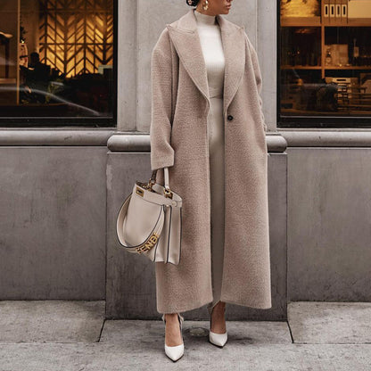 2025 Popular, , autumn and winter Popular trade fashionable direct sales warm jacket long sleeve lapel women's plush top women's coat