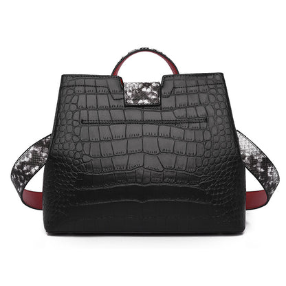 2025 Fashion Popular trade women's bags, new textured crocodile pattern women's tote bags, large-capacity middle-aged handbags, women can cross