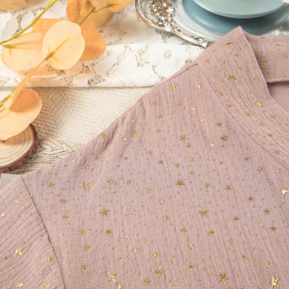 LOVECCR 2025 Bronzing pure cotton long-sleeved nightgown  New winter pajamas short fashion New women's loungewear can be wholesale