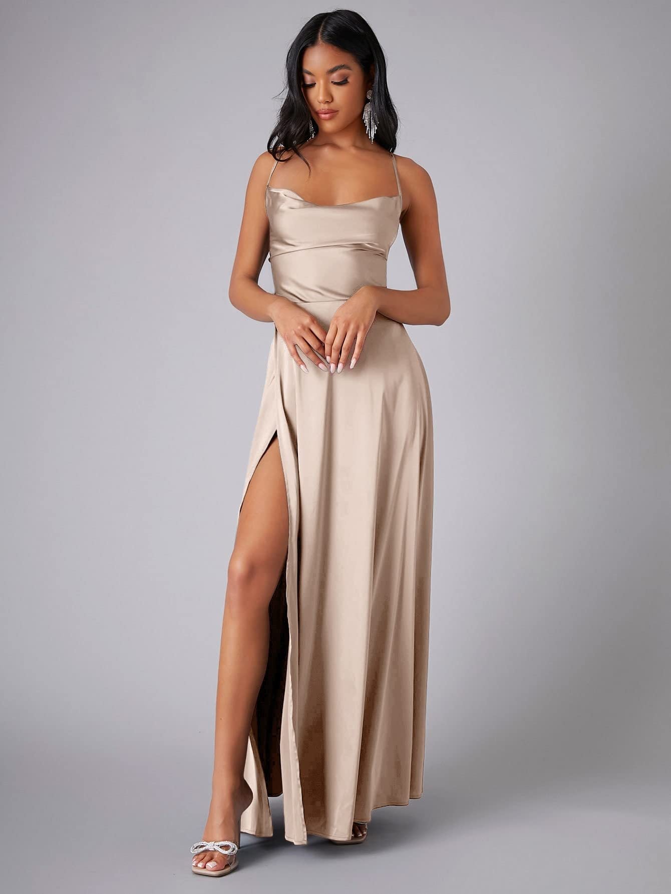 new  Popular trade women's clothing sexy and thin slim backless  suspender waist dress long dress
