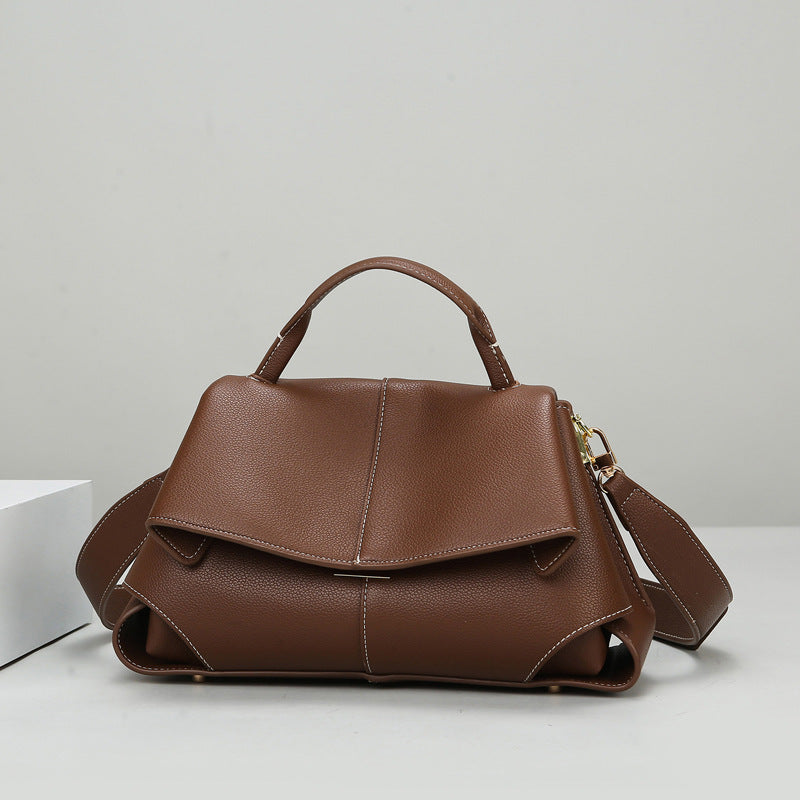 2025 shoulder bag fashionable and simple large-capacity bag women's high-end casual handbag soft leather commuter messenger bag