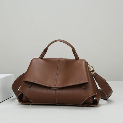 2025 shoulder bag fashionable and simple large-capacity bag women's high-end casual handbag soft leather commuter messenger bag
