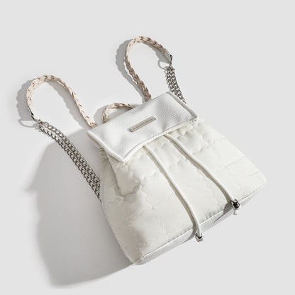 2025 Korean multi-functional crossbody double shoulder dual-purpose bag women's pull rope bundle light student casual women's bag versatile shoulder bag