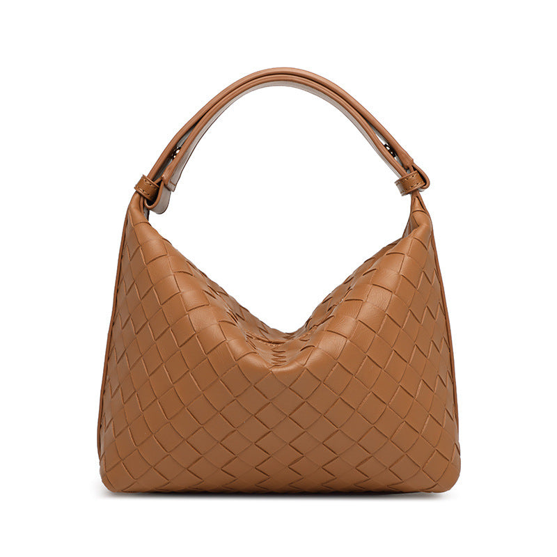 2025 Bag Autumn Women's popular Premium Soft Weaving Handbag Niche Leisure Travel Practical Textured Pillow Bag