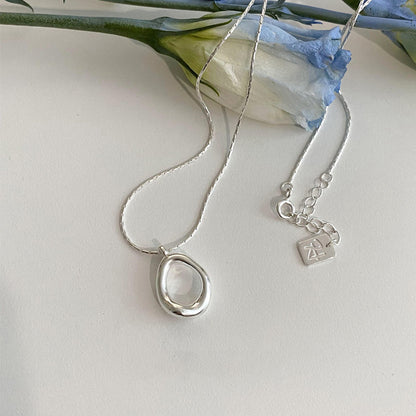 LOVECCR Light Luxury Minority Irregular Ins Water Drop Sterling Silver Necklace  New Simple Advanced Clavicle Chain Girlfriend Gifts