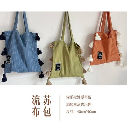 loveccr Processing Customized Thai Tassel Cloth Bag Cross-Border New Arrival Special-Interest Design Literary Shoulder Bag Idle Style Versatile Handheld