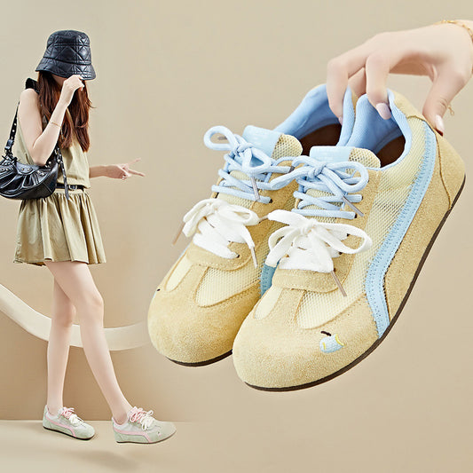 summer little white shoes new Korean version ins female students mesh breathable thick sole heightening casual board shoes F130