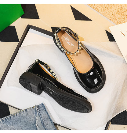 2025 Cowhide version~ New British style small leather shoes Mary Jane shoes niche design sense  gentle loafers single shoes