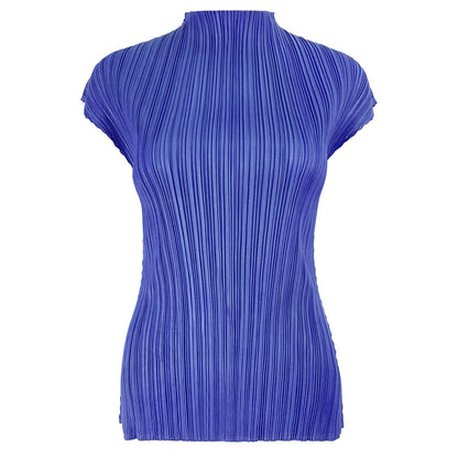 Miyake summer new t-shirt women's Korean version slim top comfortable basic flying sleeve bottoming top