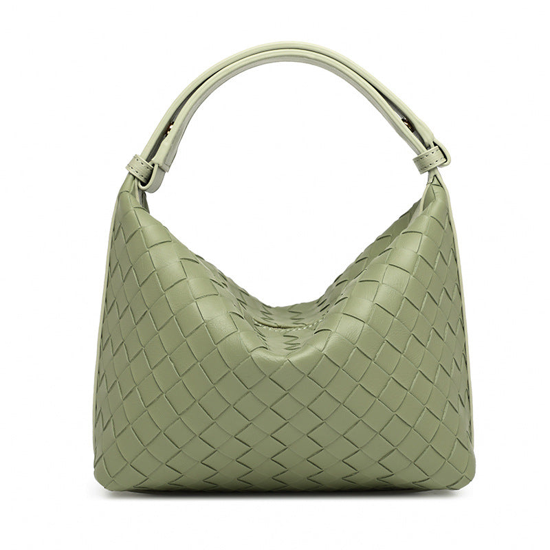2025 Bag Autumn Women's popular Premium Soft Weaving Handbag Niche Leisure Travel Practical Textured Pillow Bag