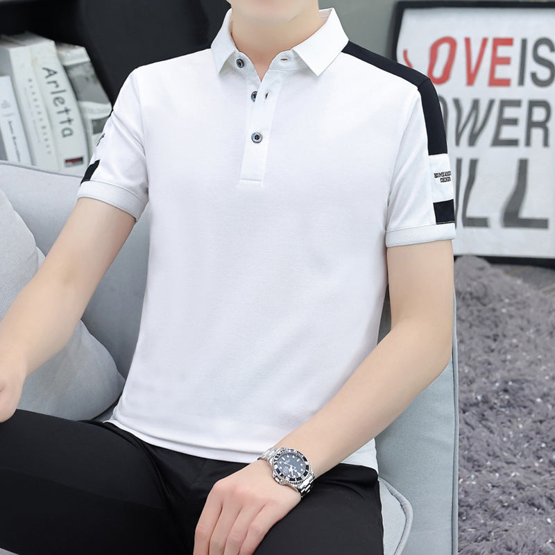 New Pearl Cotton Short-Sleeved Polo Shirt Men's Business Casual Half-Sleeved Men's T-shirt Men's Work Clothes Wholesale
