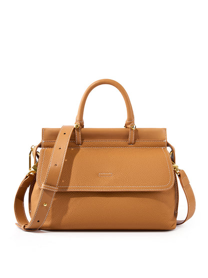2025 Strictly selected large-capacity women's bags, first-layer cowhide bags, popular new shoulder messenger bags, genuine leather mailman briefcases
