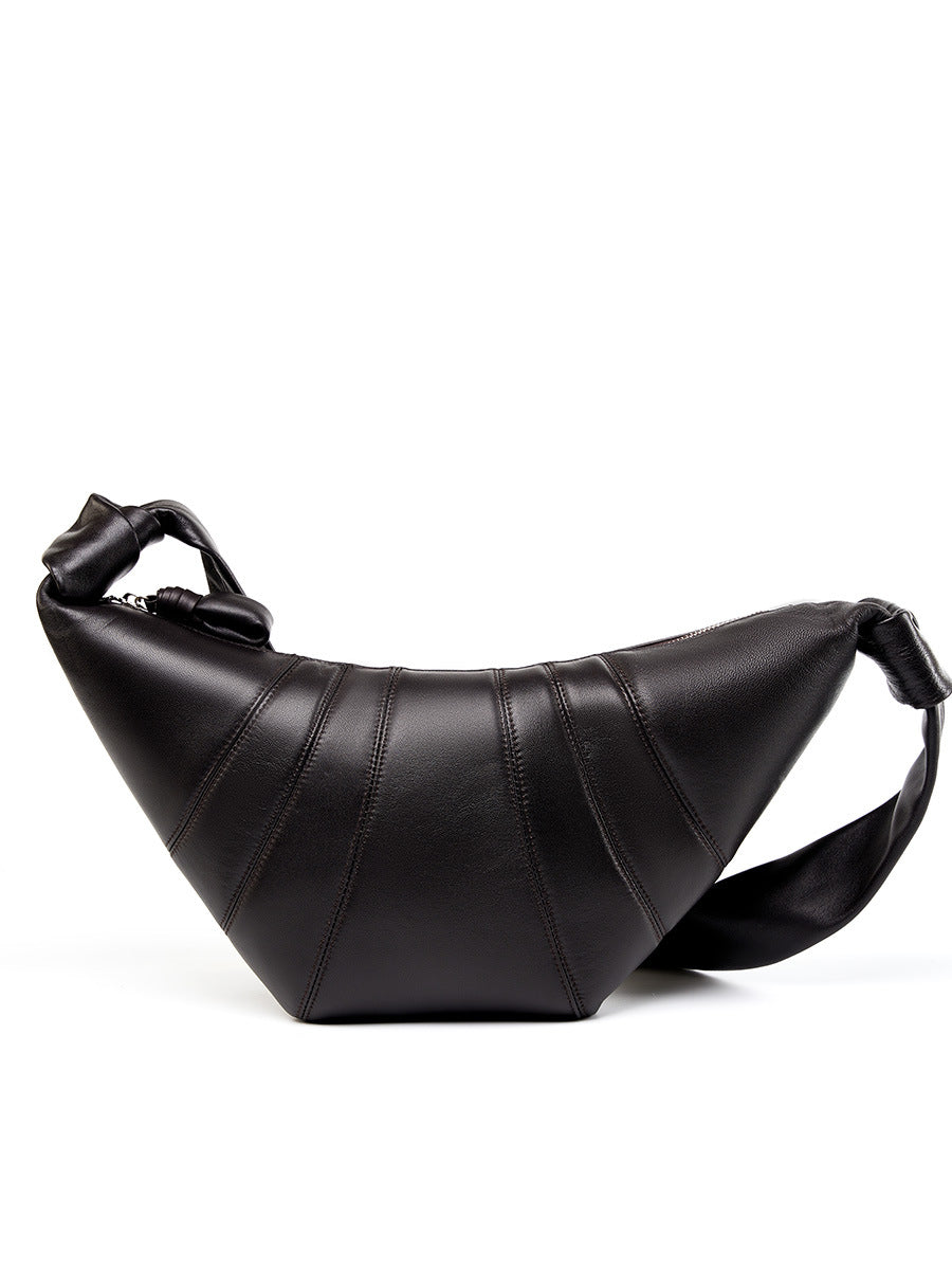 2025 Commuter popular new versatile first-layer lambskin croissant bag lazy dumpling bag women's shoulder messenger bag
