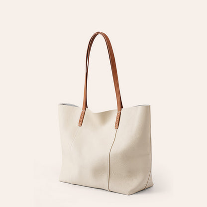 2025 Large capacity first-layer cowhide large bag commuter shoulder bag tote bag 2023 new versatile large bag