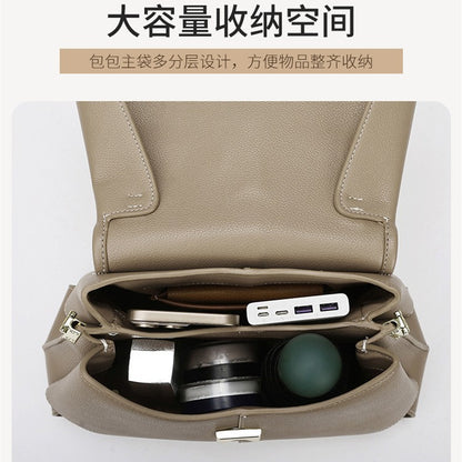 2025 shoulder bag fashionable and simple large-capacity bag women's high-end casual handbag soft leather commuter messenger bag