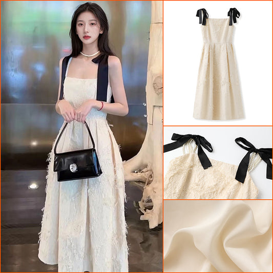 Summer  suspender dress femininity light luxury high sense waist thin a word puffy skirt M6005
