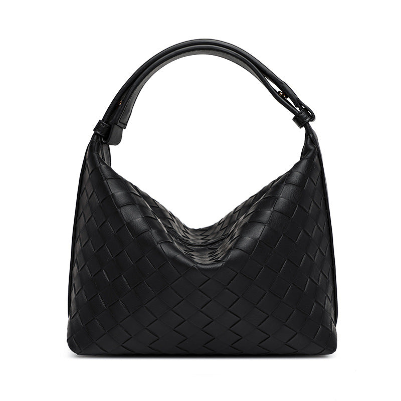 2025 Bag Autumn Women's popular Premium Soft Weaving Handbag Niche Leisure Travel Practical Textured Pillow Bag