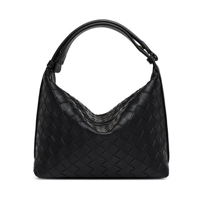 2025 Bag Autumn Women's popular Premium Soft Weaving Handbag Niche Leisure Travel Practical Textured Pillow Bag