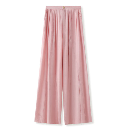 spring new new Chinese light national style ultra loose split wide leg pants simple light luxury straight pants M4120