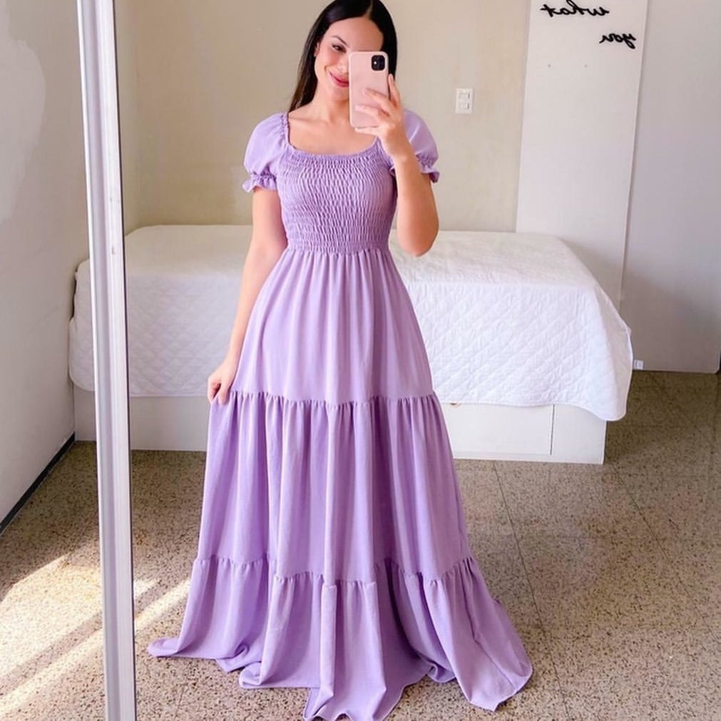 New new spring and summer  women's clothing dress one-word shoulder floral off-the-shoulder long color fairy skirt