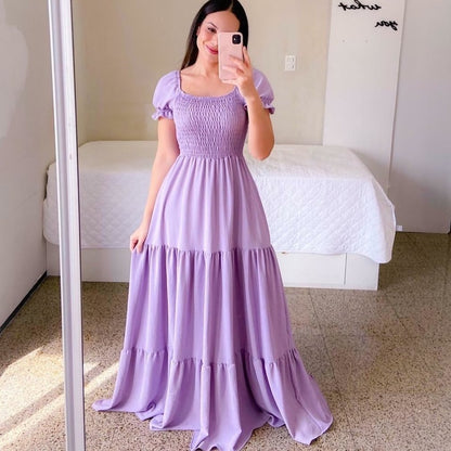 New new spring and summer  women's clothing dress one-word shoulder floral off-the-shoulder long color fairy skirt