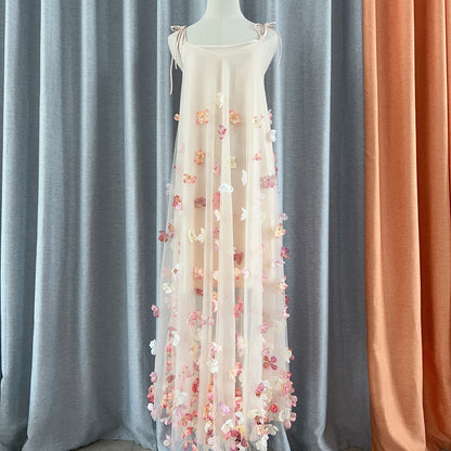 LOVERCCR  In Stock Super Fairy Three-Dimensional Flower Sling Dress Gentle and Beautiful Holiday Wedding Morning Gowns Dress
