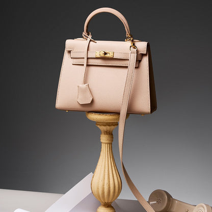 2025 Genuine leather Kelly women's bag  new versatile fashion cowhide shoulder messenger bag mini small bag
