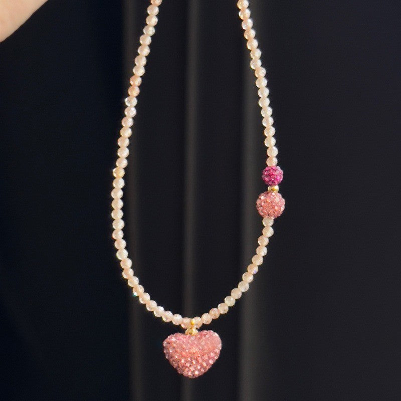 LOVECCR Dopamine Bead Pearl Cylindrical Beaded Necklace Fashion Temperamental Minority Clavicle Chain Personality All-Match Necklace Female