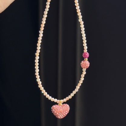 LOVECCR Dopamine Bead Pearl Cylindrical Beaded Necklace Fashion Temperamental Minority Clavicle Chain Personality All-Match Necklace Female