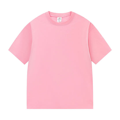 Popular 230G Heavy Cotton Short-Sleeved T-shirt Men's Top Clothing Spring and Summer Fashion Brand Loose Bottoming Shirt Half-Sleeved Women's Wholesale