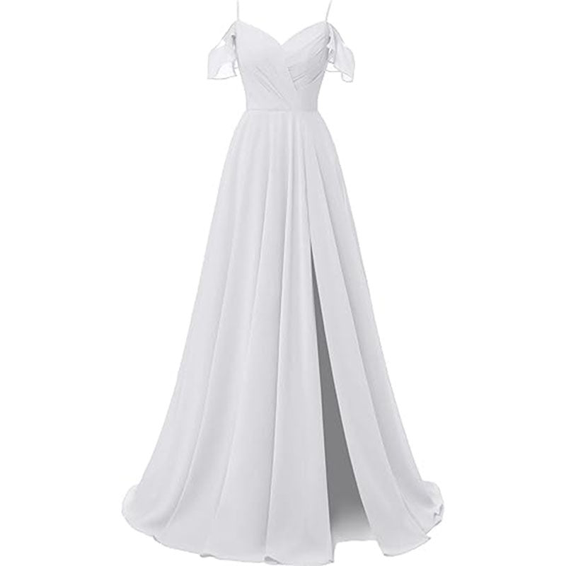 LOVECCR Foreign Trade Evening Dress  New Spaghetti Strap Bridesmaid Dress Long Slit Formal Evening Dress Party Dress