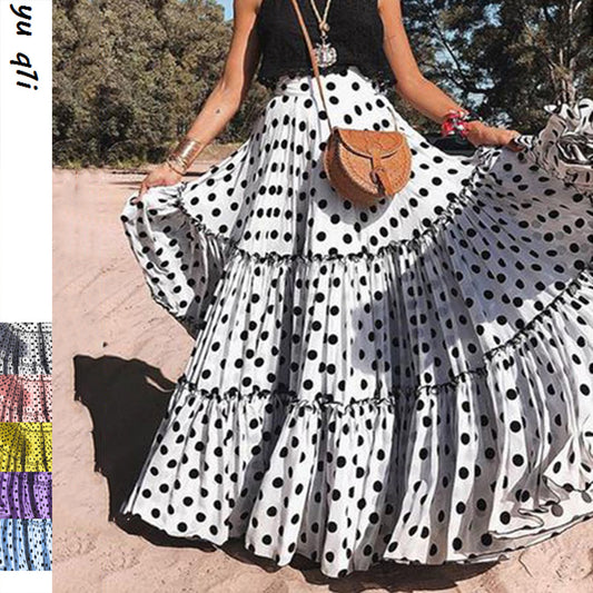 Y0772 2025 Cross-border summer new  2025 women's clothing polka dot skirt fashionable and sexy casual dress