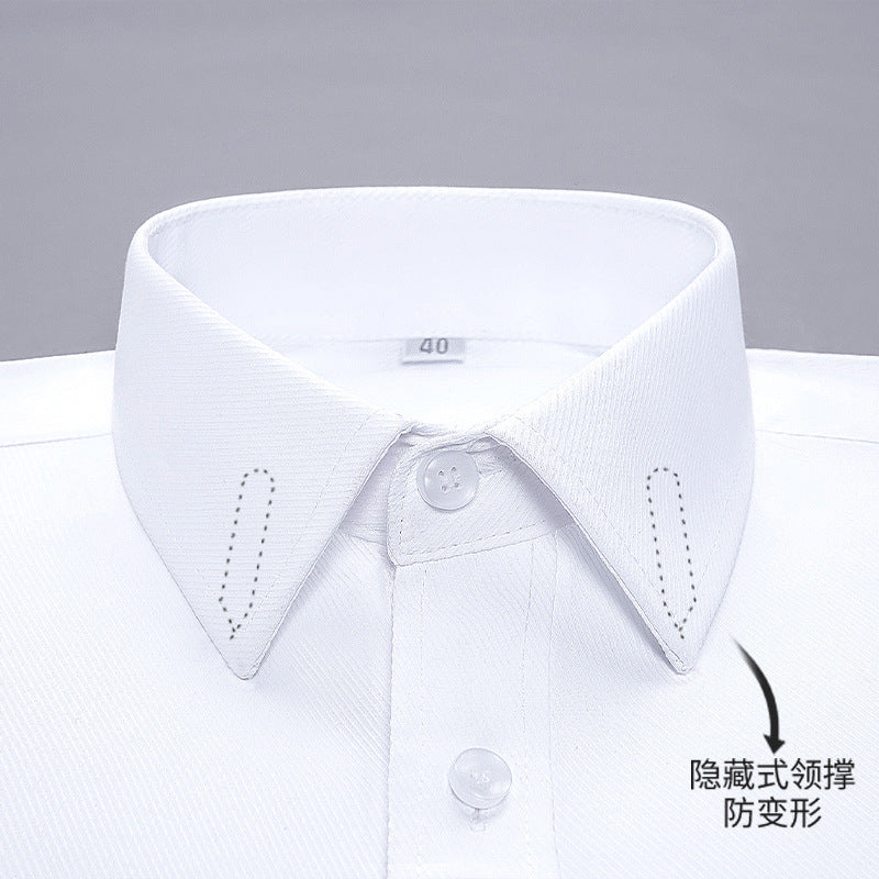 White Shirt Men's Long-Sleeved Professional New Spring, Summer, Autumn Business Formal Wear Black Work Short-Sleeved Shirt Overalls