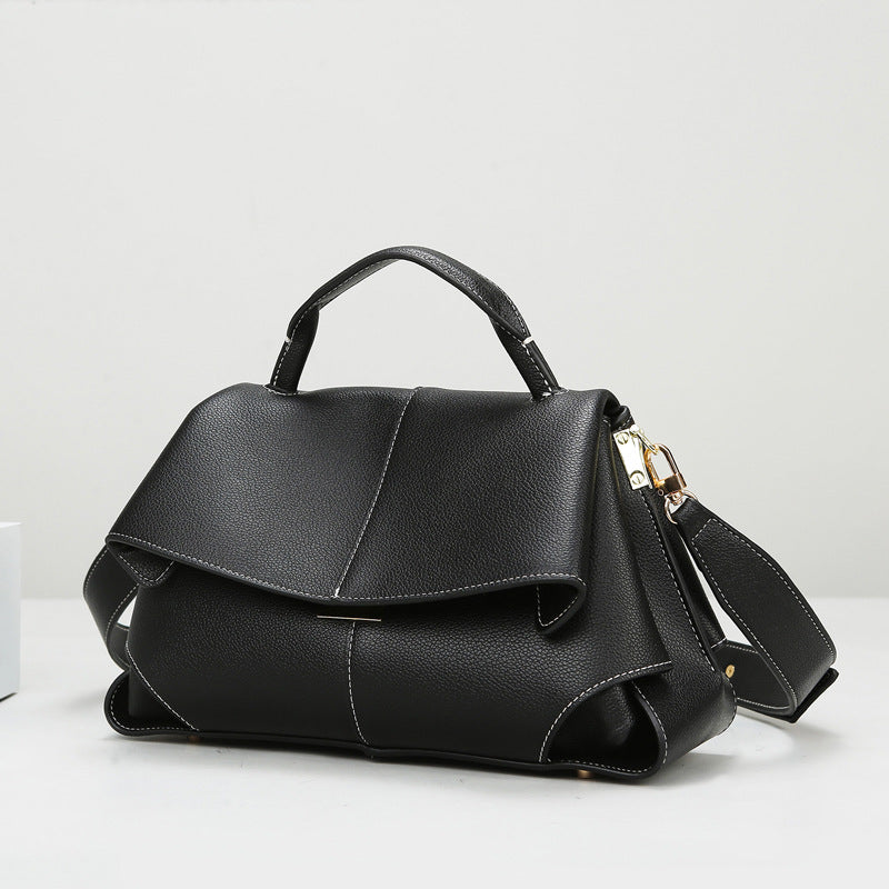 2025 shoulder bag fashionable and simple large-capacity bag women's high-end casual handbag soft leather commuter messenger bag