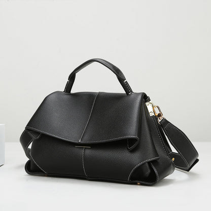 2025 shoulder bag fashionable and simple large-capacity bag women's high-end casual handbag soft leather commuter messenger bag
