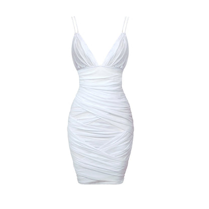LOVECCR Temperament V-neck suspender hip skirt mesh dress sleeveless 2025 Popular trade New high-end women's clothing showing thin base