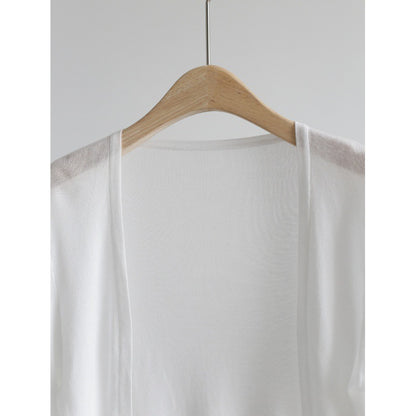 2025 summer ice silk cardigan long-sleeved buckle-free shawl ultra-thin knitted sunscreen shirt slim-fitting outer women's air-conditioning shirt collar