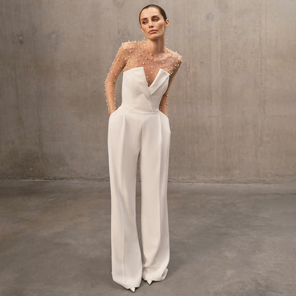 LOVECCR popular summer new bubble bead onesie white jumpsuit fashion casual two-piece set high-end 2025 women's clothing