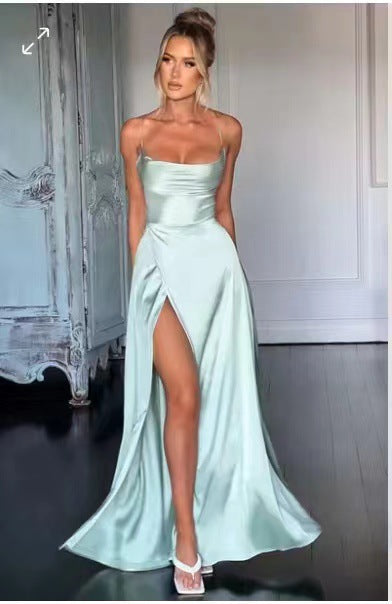 new  Popular trade women's clothing sexy and thin slim backless  suspender waist dress long dress