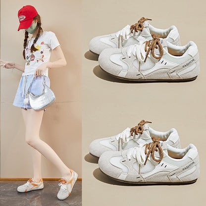 ins Korean version of the new lightweight German training little white shoes for women  summer mesh breathable student flat bottom casual F128