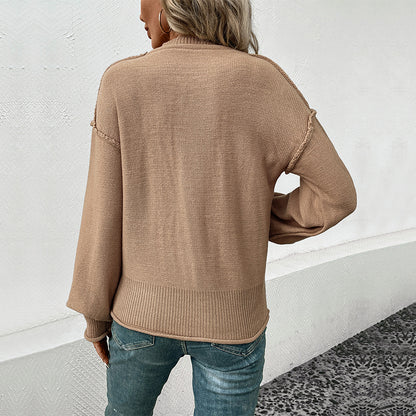 LOVECCR  women's Hot autumn and winter sweater women's long-sleeved crew neck 2025 new casual loose knitted sweater