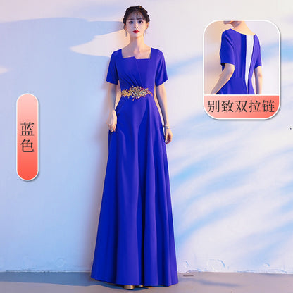 LOVECCR  Red Chorus Group Costume Female Dress Modern Elegant Graceful Chorus Costume Summer Long Evening Dress