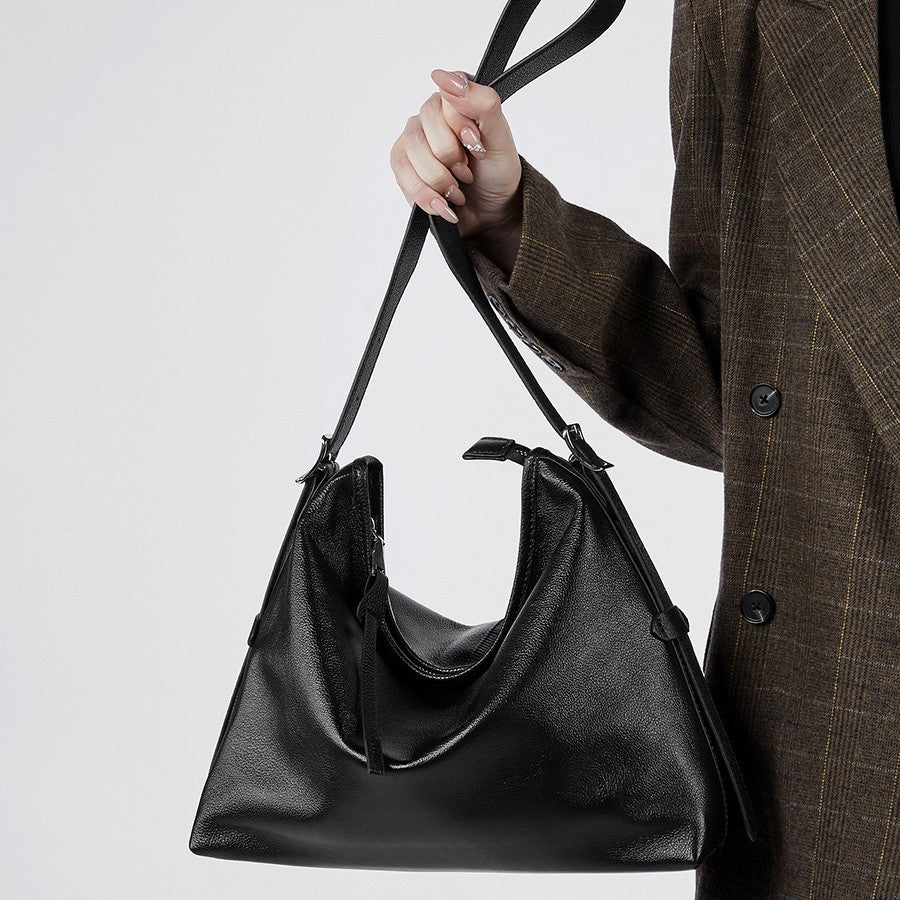 2025 Premium sense versatile shoulder armpit bag new trend first layer cowhide tote bag genuine leather women's bag