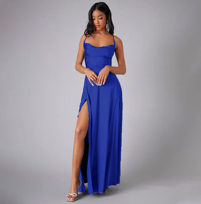 2025 new  Popular trade women's clothing sexy and thin slim backless  suspender waist dress long dress