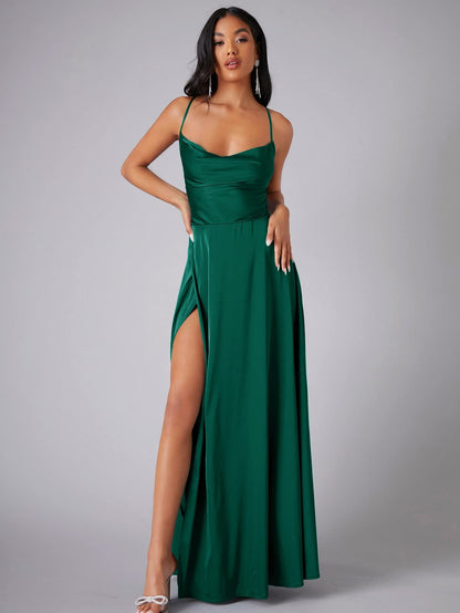 2025 new  Popular trade women's clothing sexy and thin slim backless  suspender waist dress long dress