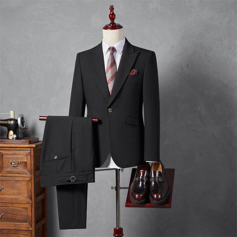 LOVECCR   Suit Suit Men's Three-Piece Suit Trendy Korean Slim Fit Business Casual Small Suit Coat Groom Wedding Suit