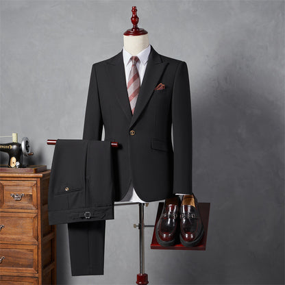 LOVECCR   Suit Suit Men's Three-Piece Suit Trendy Korean Slim Fit Business Casual Small Suit Coat Groom Wedding Suit